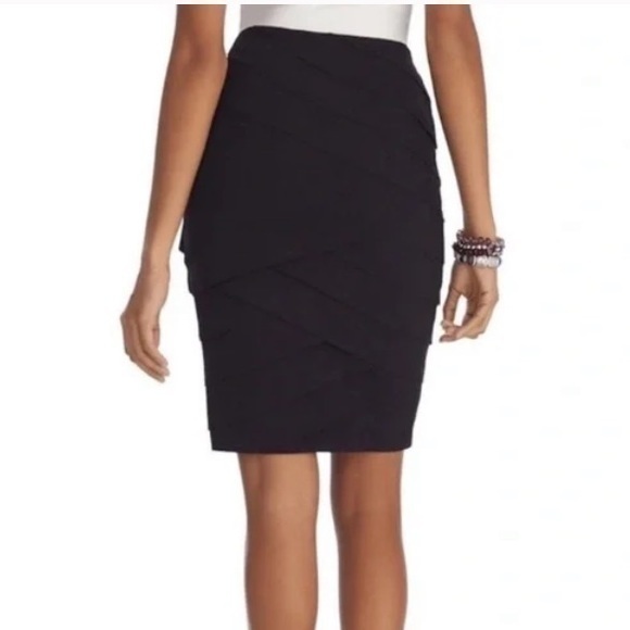 White House Black Market Slimming Shutter Skirt Beautiful New Nwt 10 Black